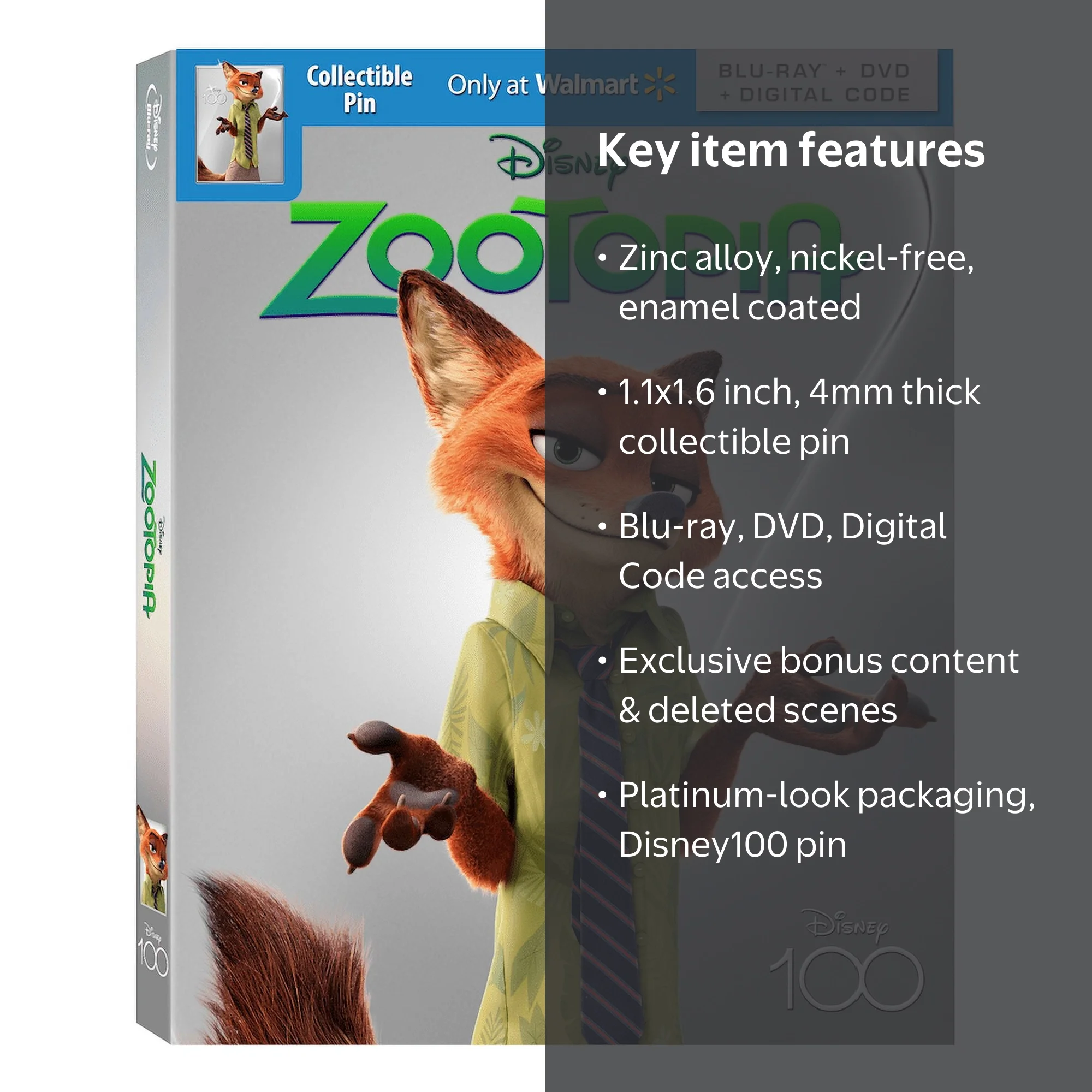 Zootopia - Disney100 Edition Walmart Exclusive (Blu-ray + DVD +