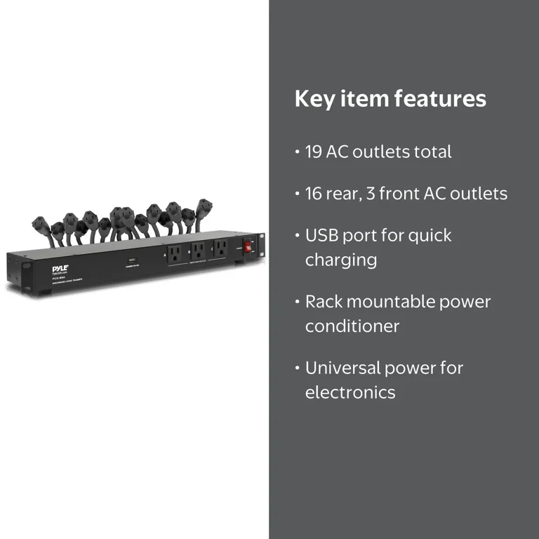 Pyle PCO860 - Power Supply Surge Protector - Rack Mount Power