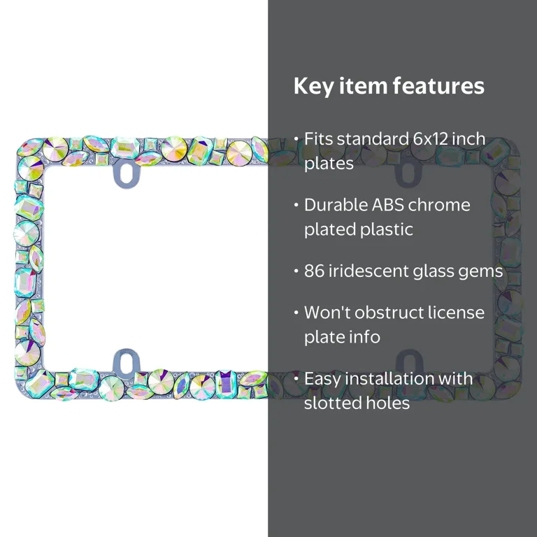 Cruiser Accessories Dazzle License Plate Frame with Iridescent