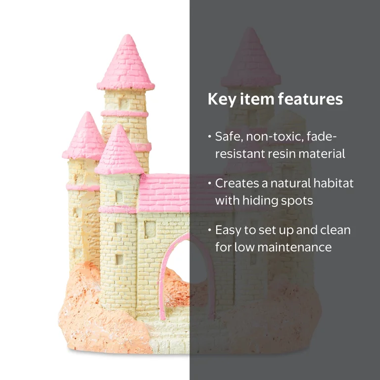 Vibrant Life Resin Aquarium Decor, Princess Castle Ornament, 4.09