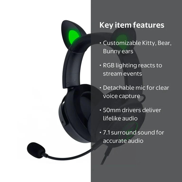 Razer Kraken Kitty V2 Pro Wired Gaming Headset for PC
