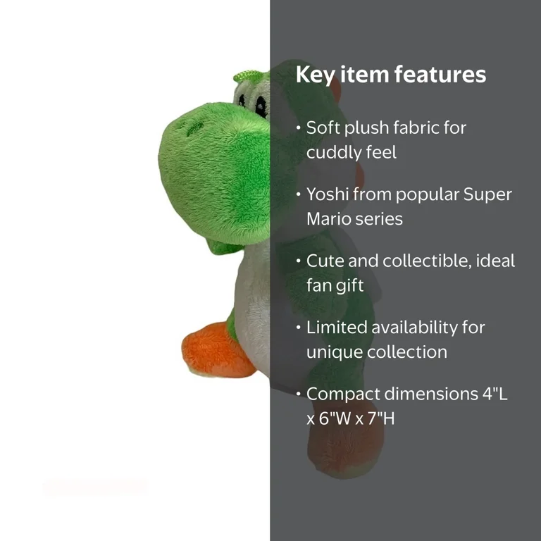 Nintendo Super Mario Green Yoshi 7 Inch Plushie Stuffed Character