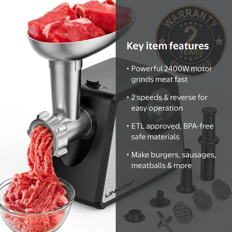 LINKChef Meat Grinder, 2400W Electric Meat Grinding Machine, 2