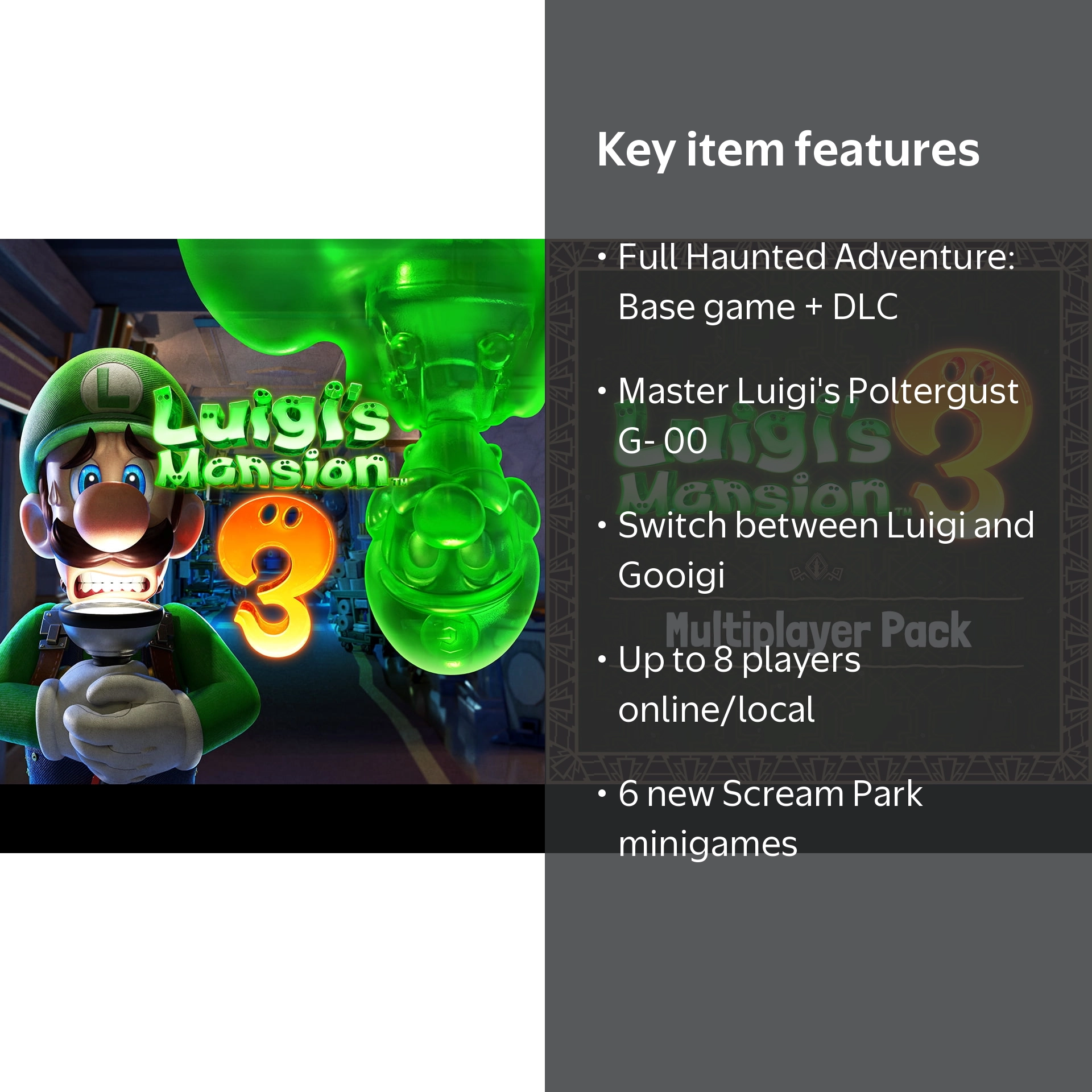 Luigi's Mansion 3+: Multiplayer Pack DLC Bundle- Nintendo Switch