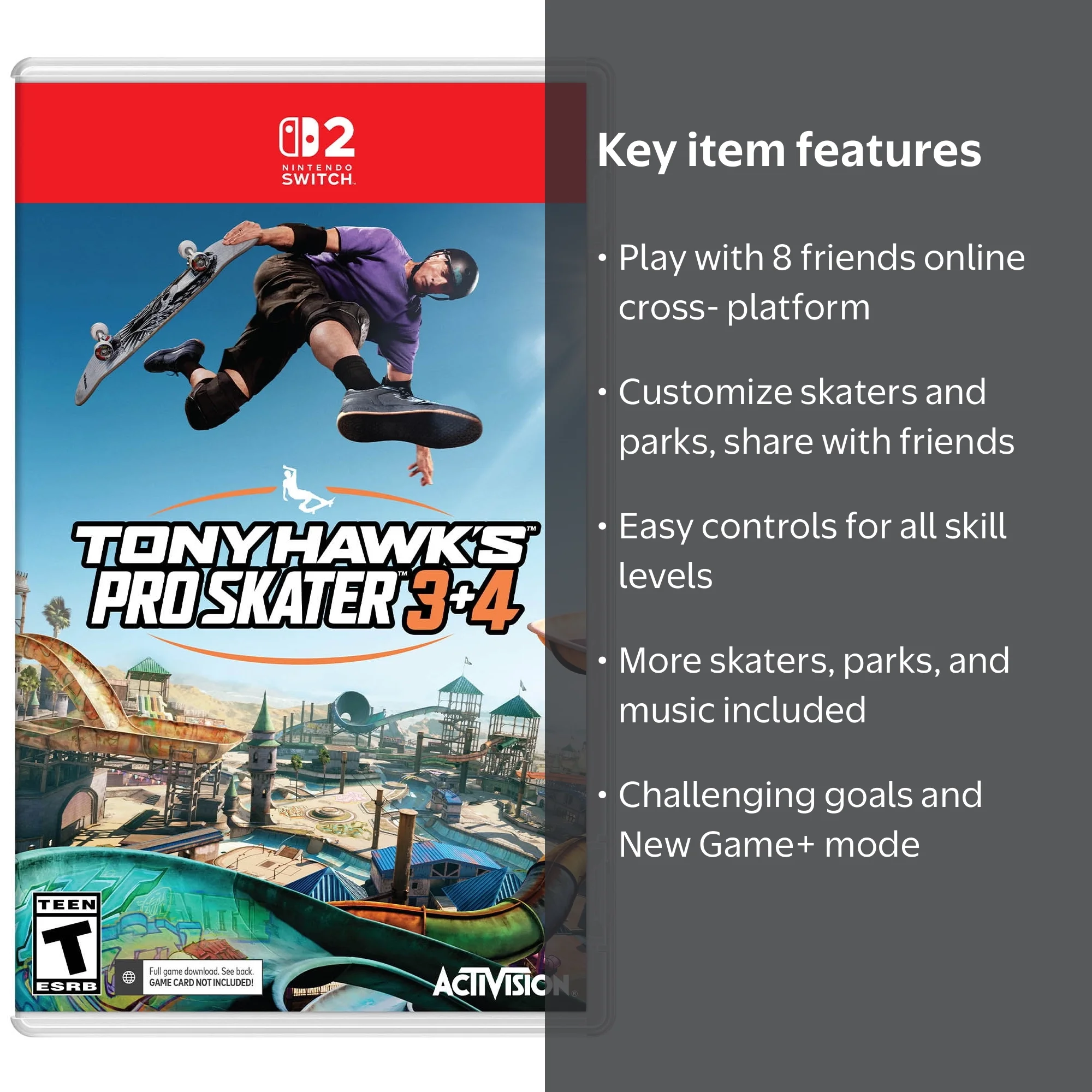 Tony Hawk's Pro Skater 3+4, Nintendo Switch 2 - Walmart.com