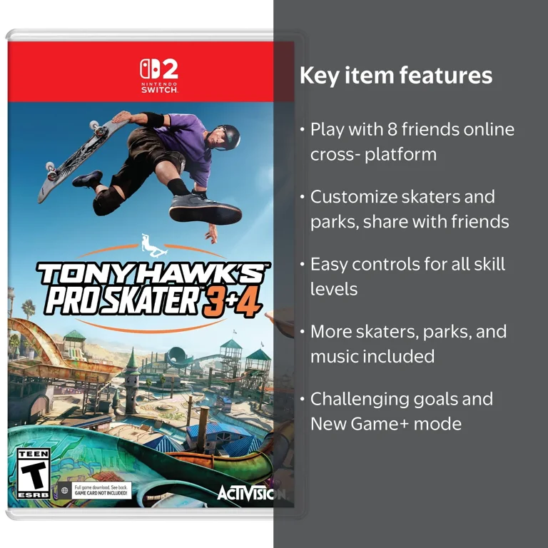 Tony Hawk's Pro Skater 3+4, Nintendo Switch 2 - Walmart.com