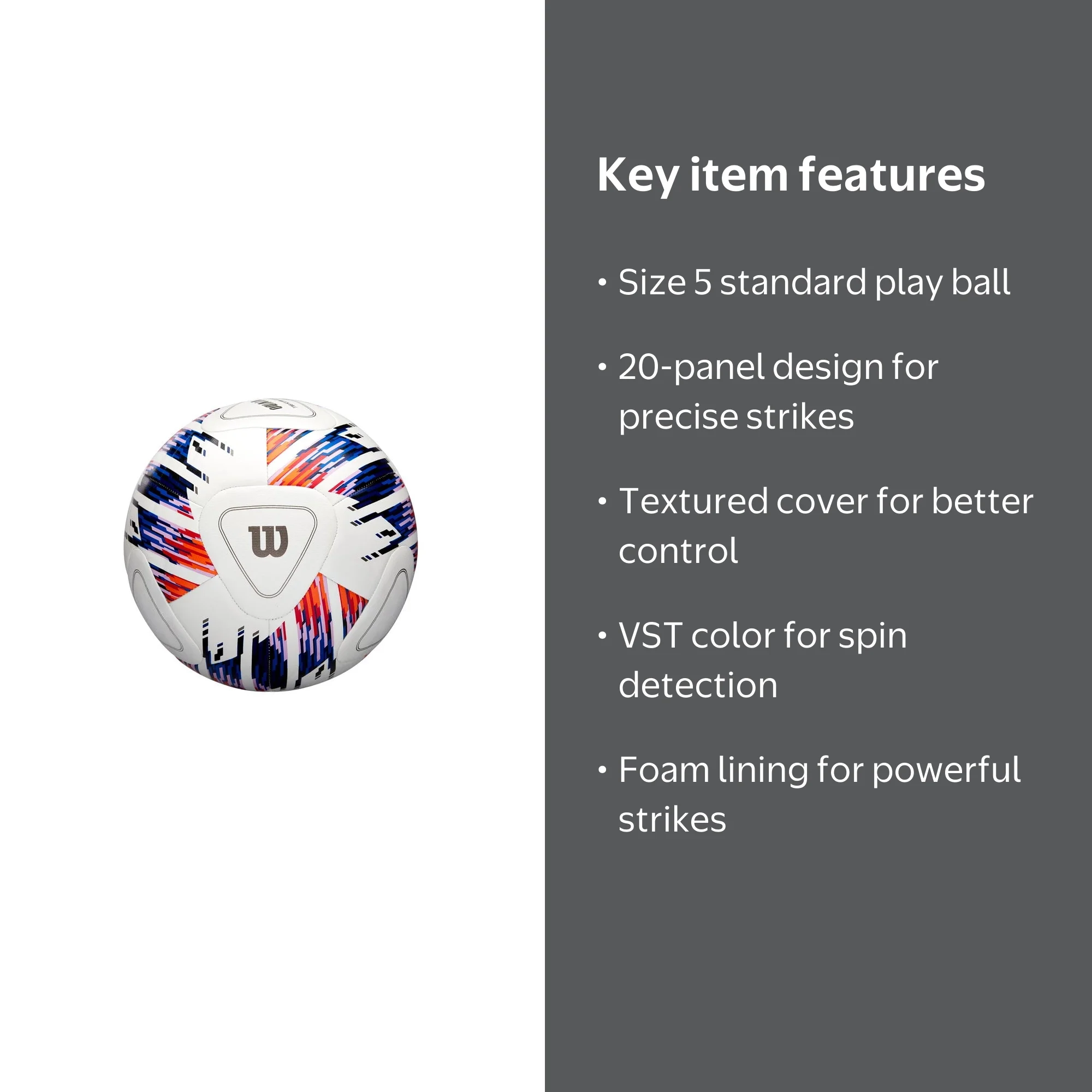 Wilson NCAA Vivido Replica Soccer ball - White/Orange/Purple, Size
