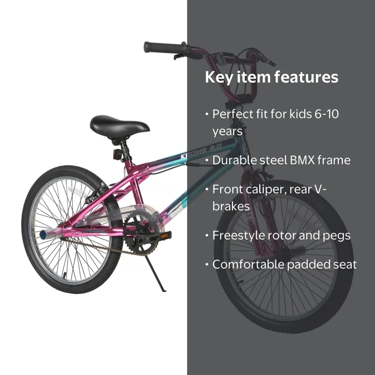 Dynacraft Genesis 20-Inch Girls BMX Bike - Pink & Turquoise