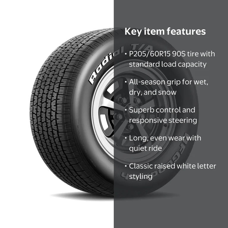 BFGoodrich, Radial T A All-Season Tire, P205/60R15 90S, Black