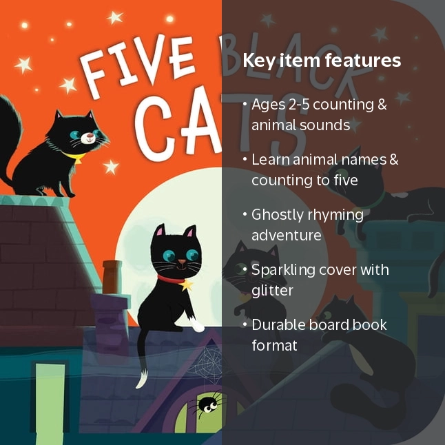 Patricia Hegarty, Five Black Cats, Halloween Board Book - Walmart.com