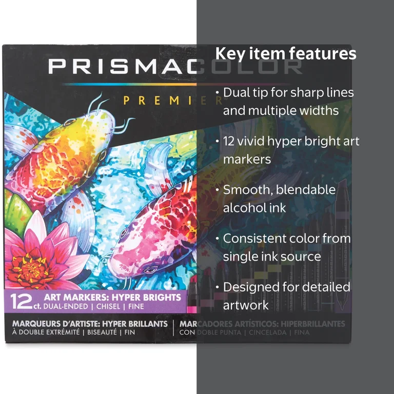 Prismacolor Premier Dual-Ended Art Markers - Hyper Brights 12ct