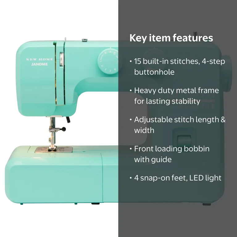 Janome Arctic Crystal Heavy-Duty Sewing Machine for Quilting and