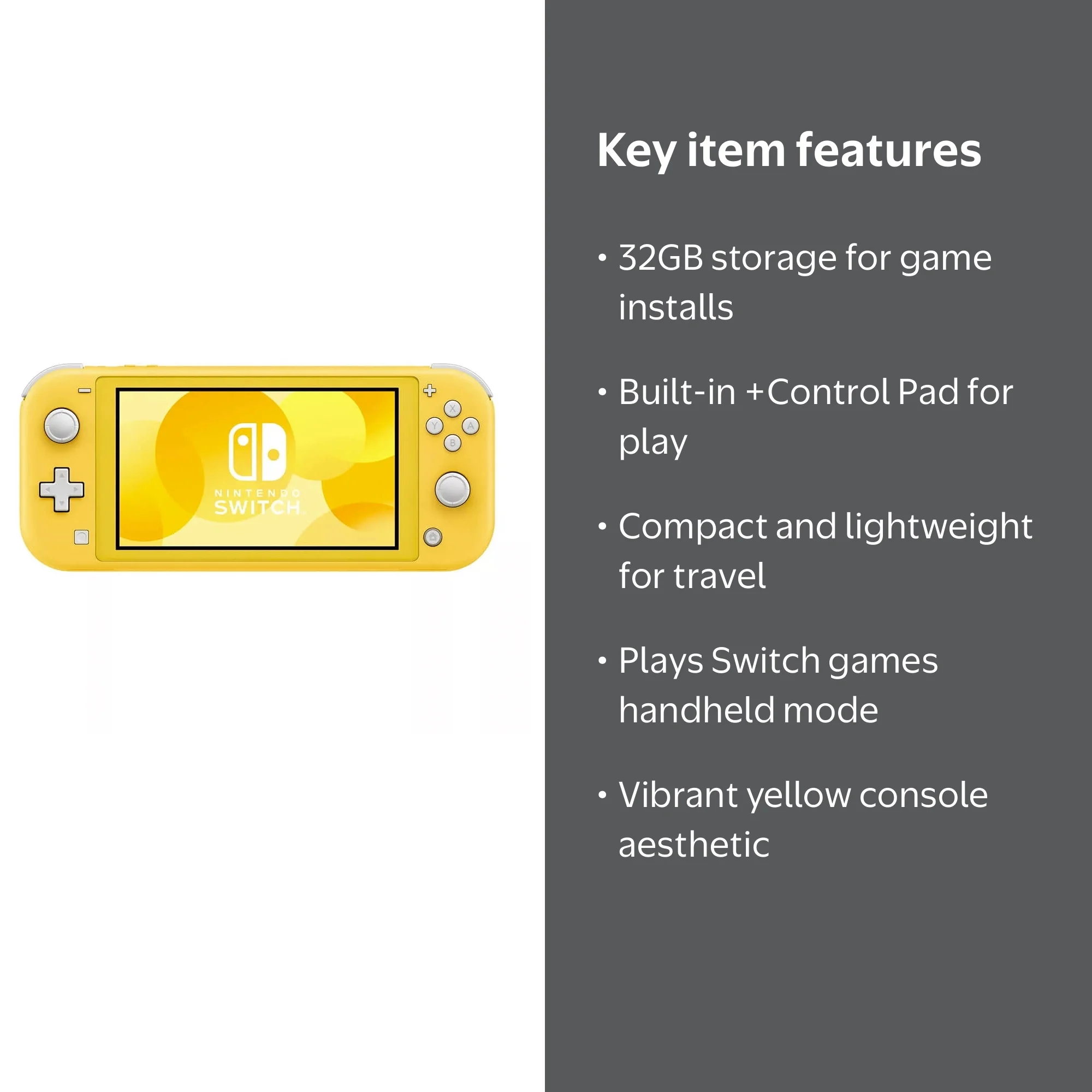Nintendo Switch Lite, Compact Lightweight Handheld Console, 32GB