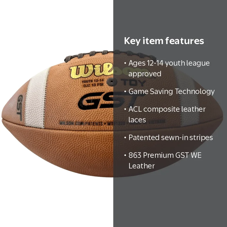 Wilson Composite Leather Youth Football (WTF1320B), Approved by