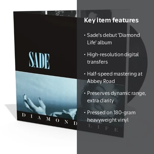 SADE, Vinyl Record, Diamond Life, Remastered 180g Heavyweight