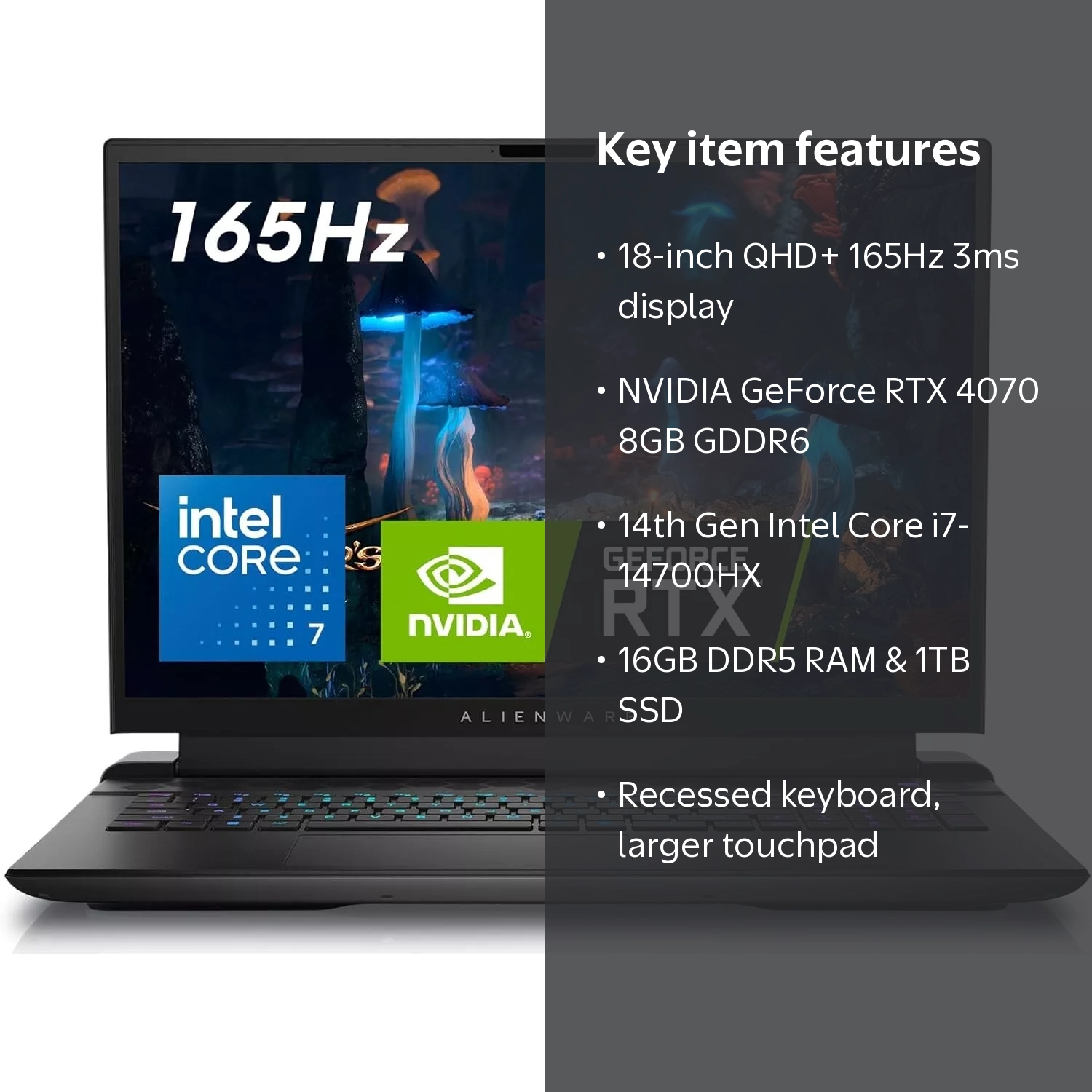 Alienware M18 Gaming Laptop - 18-inch QHD+ 165Hz 3ms Display