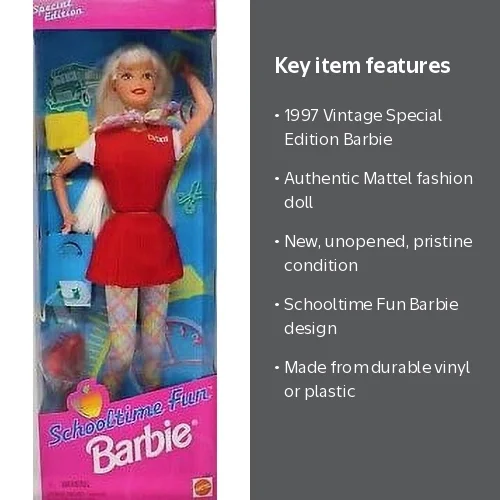 Schooltime Fun Barbie Doll Special Edition 1997 Mattel 18487 NEW