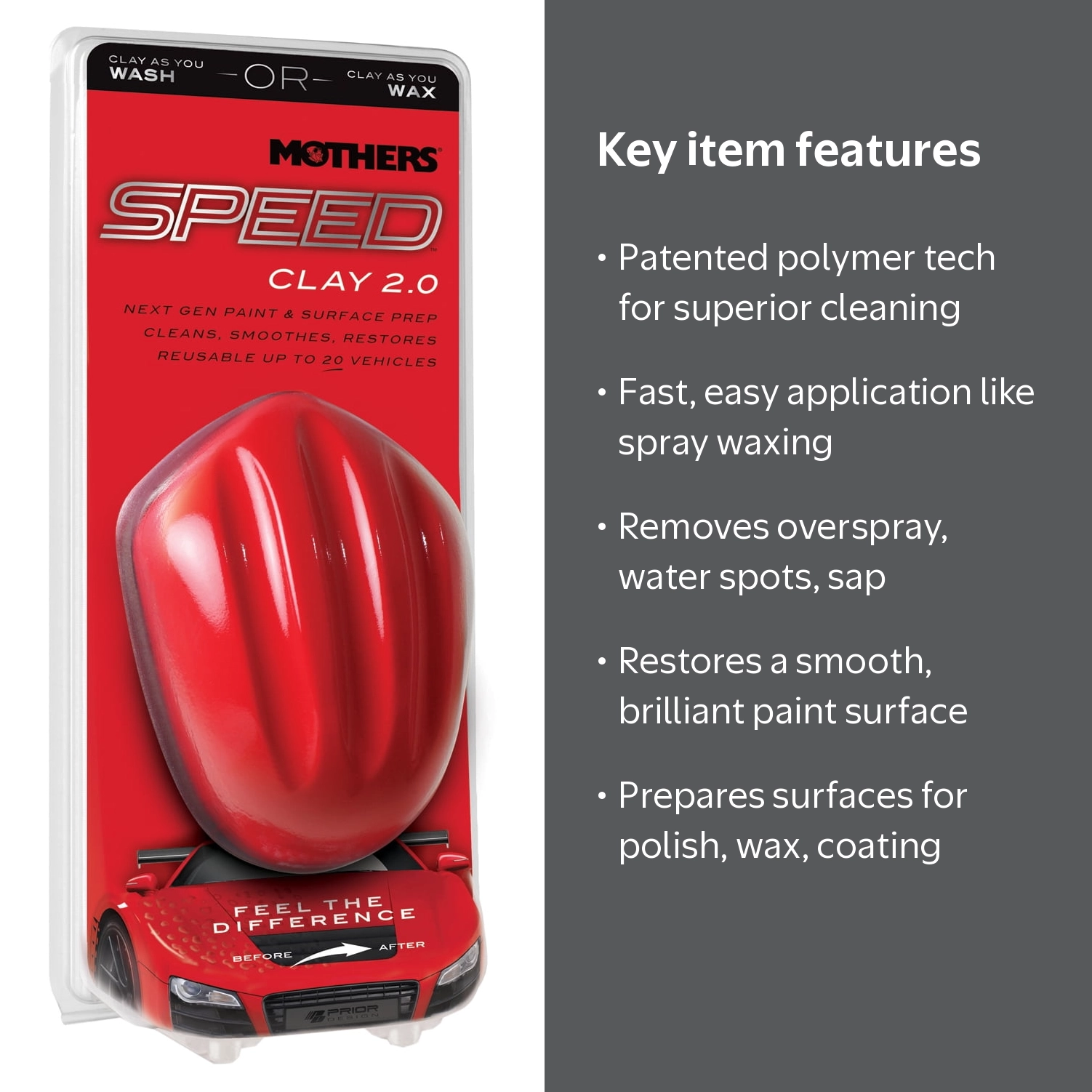 Mothers Speed Clay 2.0 M40 17240 Automotive Cleaner, Surface and