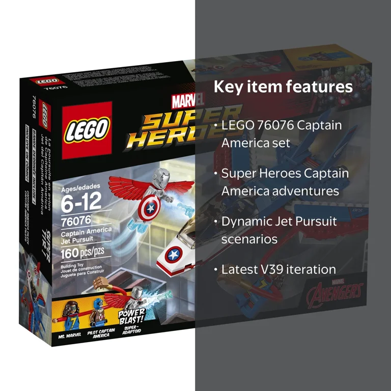LEGO, Super Heroes Captain America Jet Pursuit, 76076 - Walmart.com