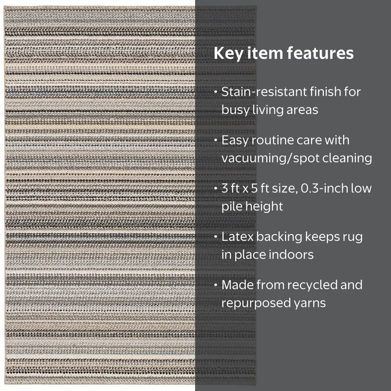 Mainstays Indoor Area Rug 3x5 ft, Assorted Earth Tones, Recycled Mainstays Indoor Area Rug 3x5 ft, Assorted Earth Tones, Recycled