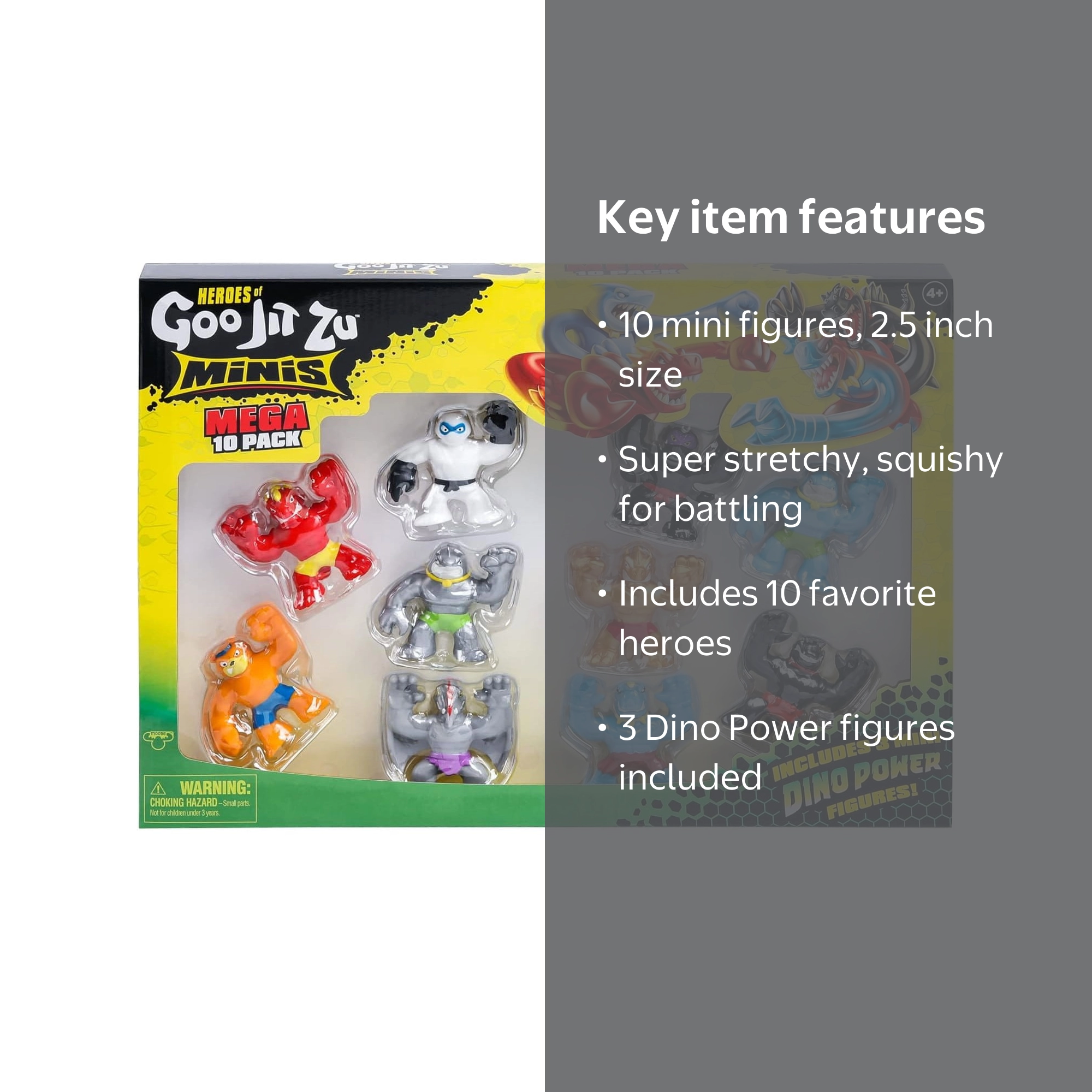 Moose Toys, Heroes of Goo Jit Zu Minis Mega 10 Pack, 10 Mini