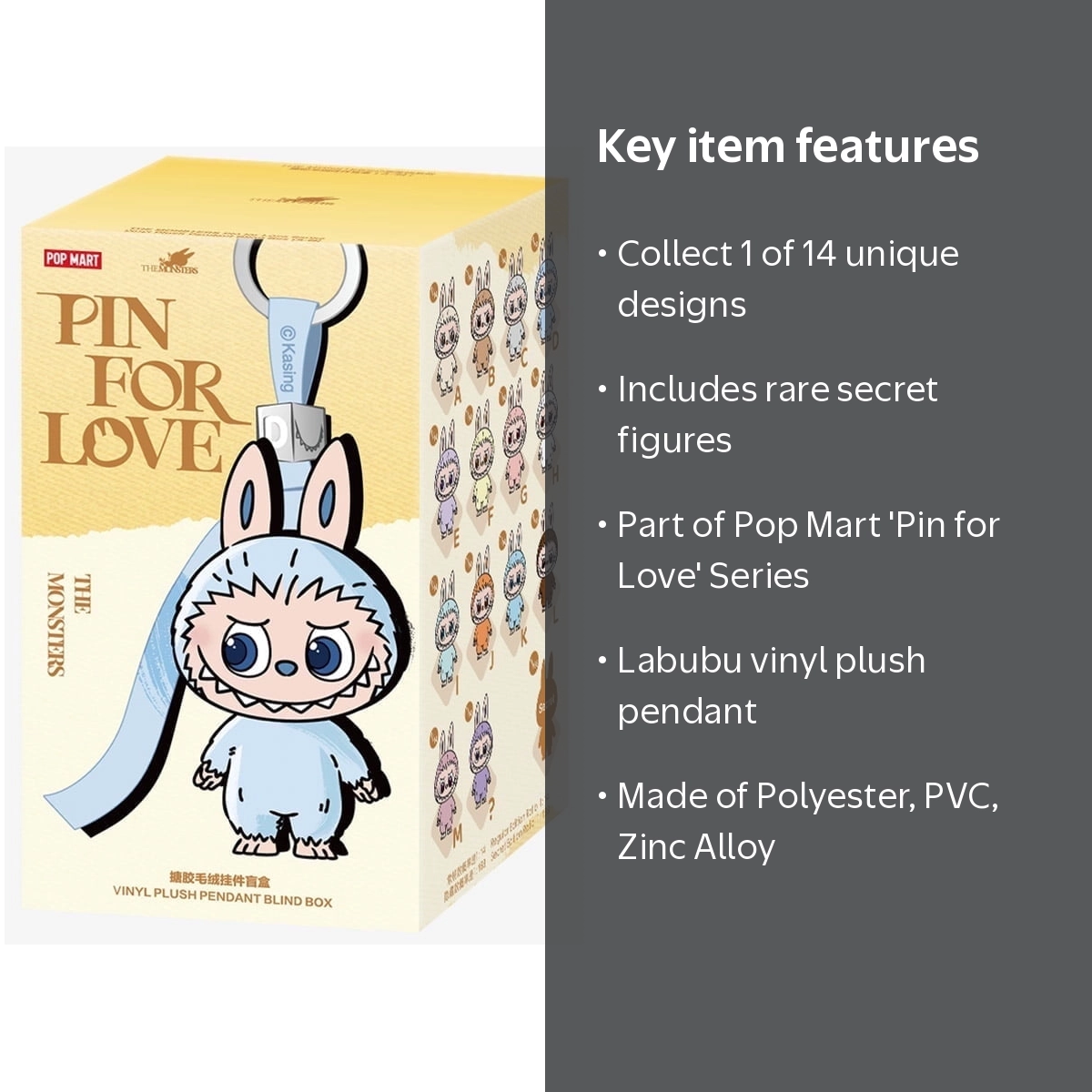 Pop Mart, THE MONSTERS Labubu Pin, Vinyl Plush Pendant, Blind Box