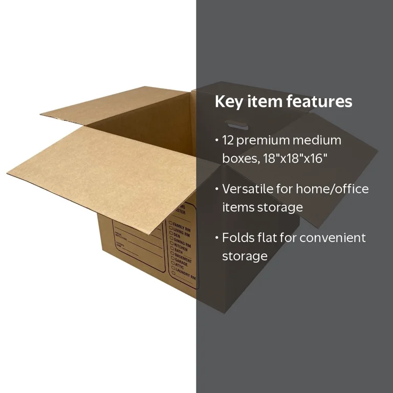 Uboxes, 12 Premium Medium Moving Boxes, 18