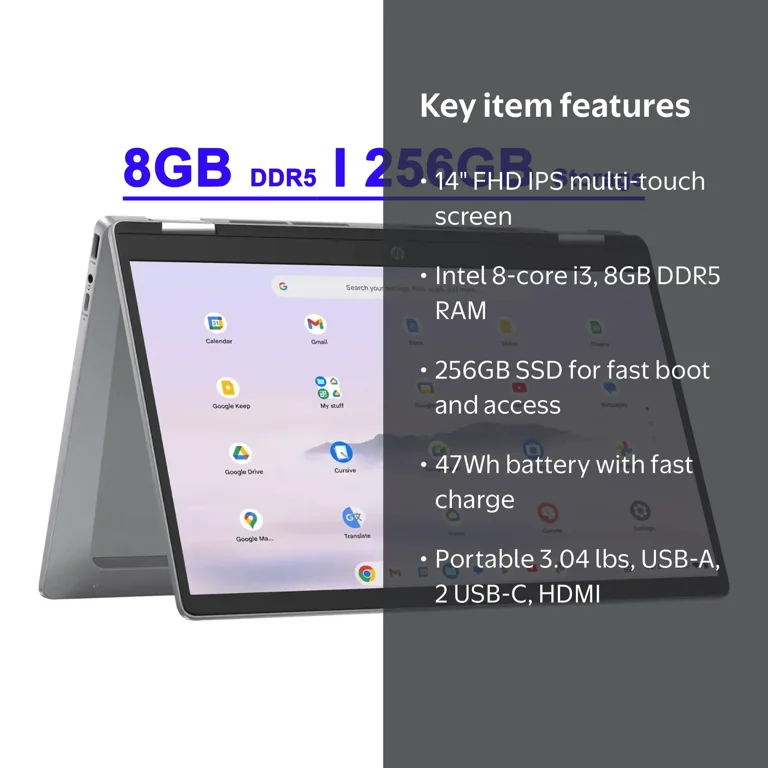 HP Chromebook Plus x360 Premium Business Laptop 14