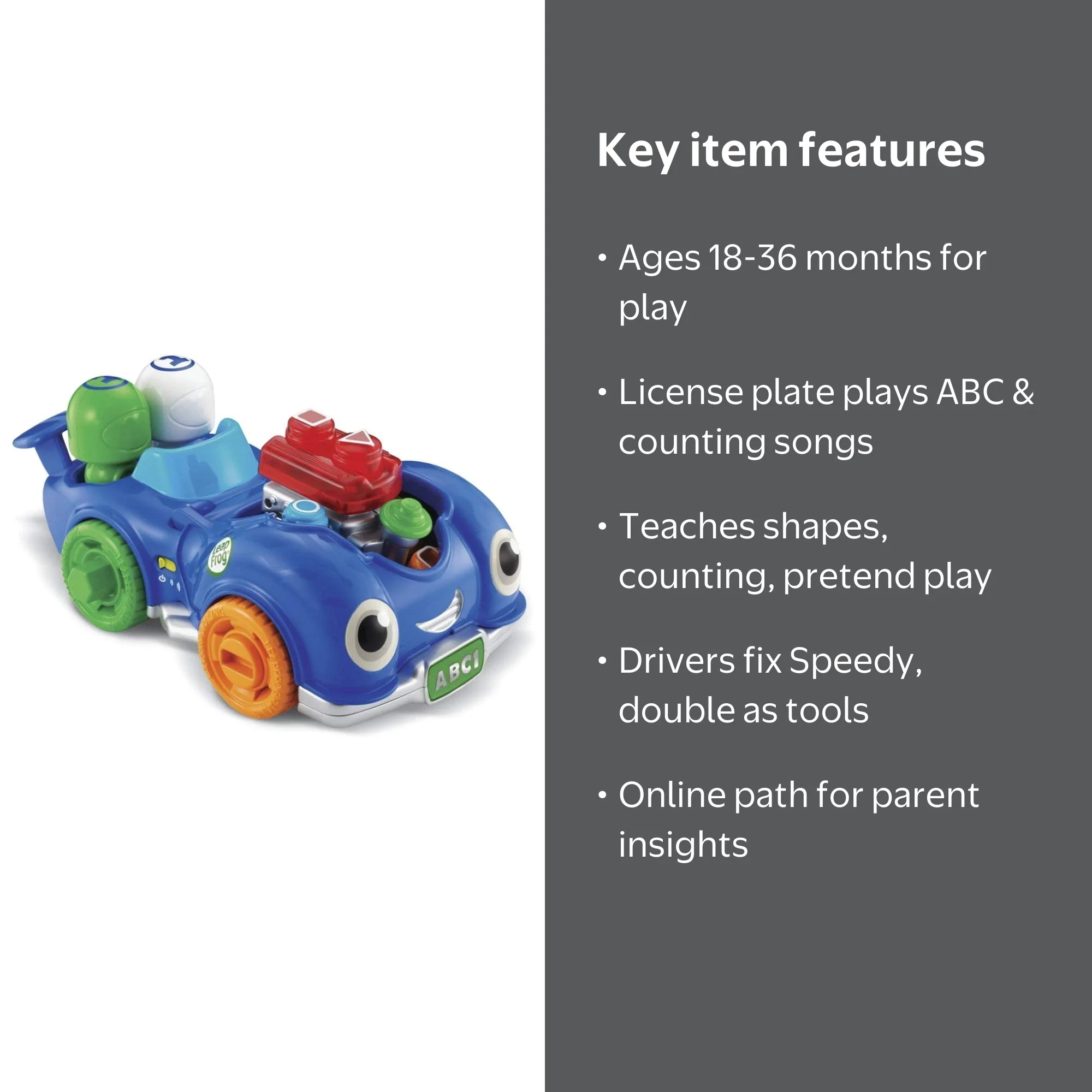 LeapFrog Fix & Learn Speedy - Fun & Learning Toy for Ages 18-36