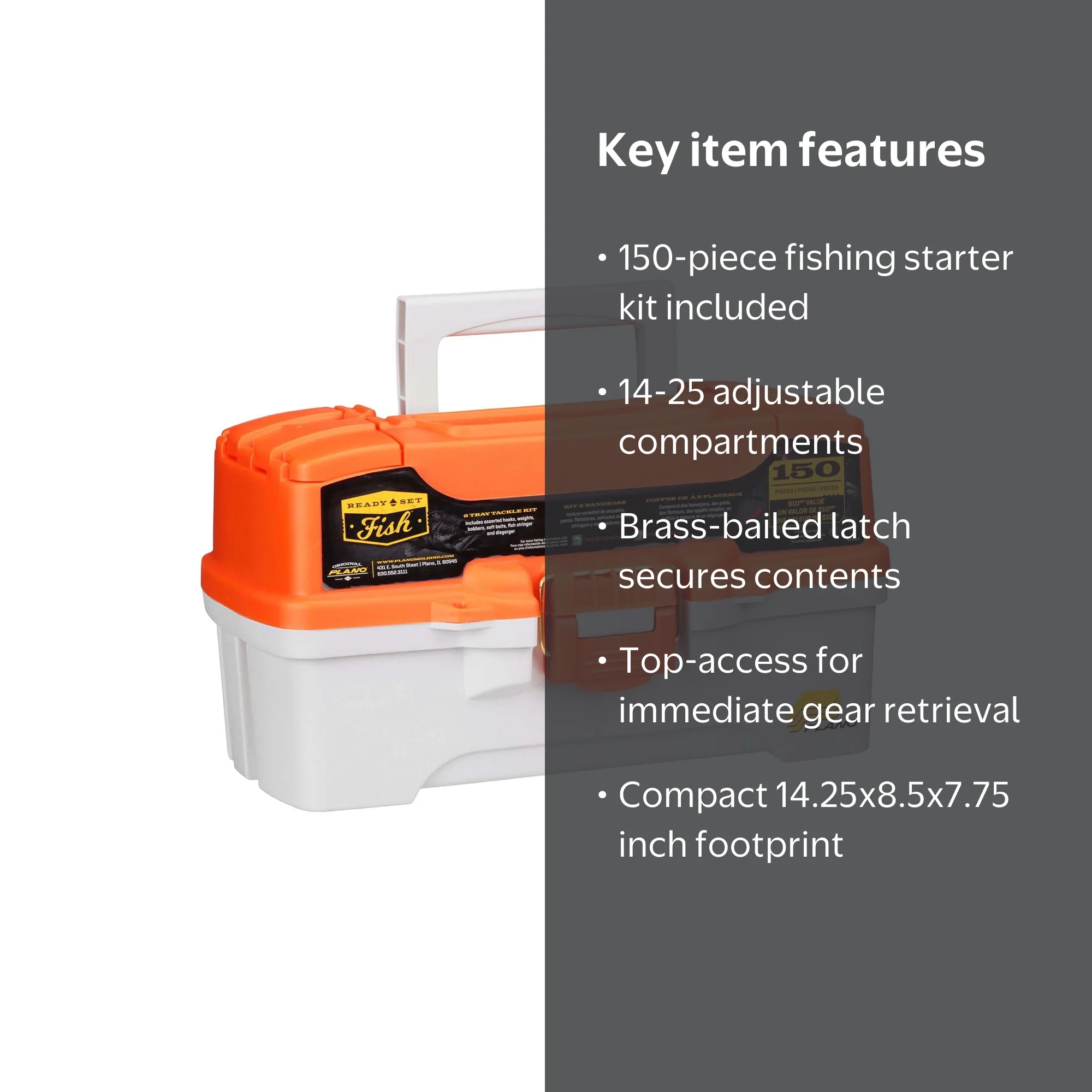 Plano, Fishing Tackle Box, Let's Fish! 2-Tray, 14-25 Compartments