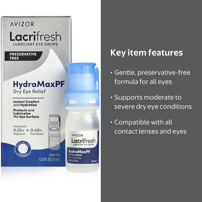 Lacrifresh HydraMax Preservative-Free Lubricant Eye Drops for Dry