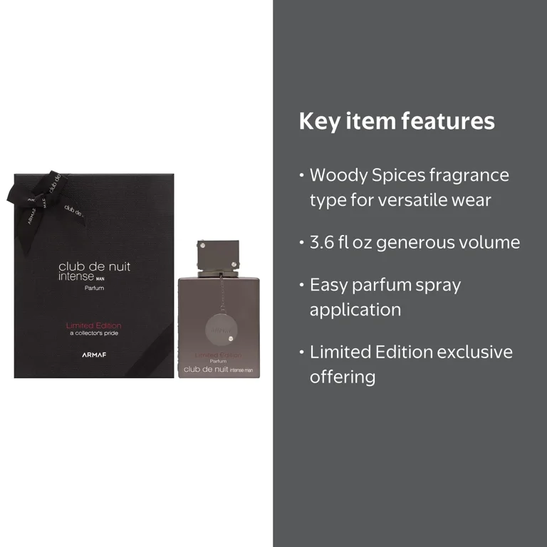 Armaf, Club De Nuit Intense Parfum Spray, 3.6 oz, Woody Spices
