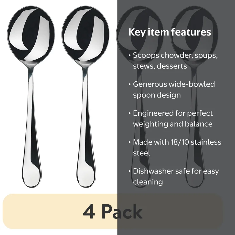 Spoonフォロー割26.0cm 4 pack) Gourmet Settings Windermere Chowder Spoon - Walmart.com