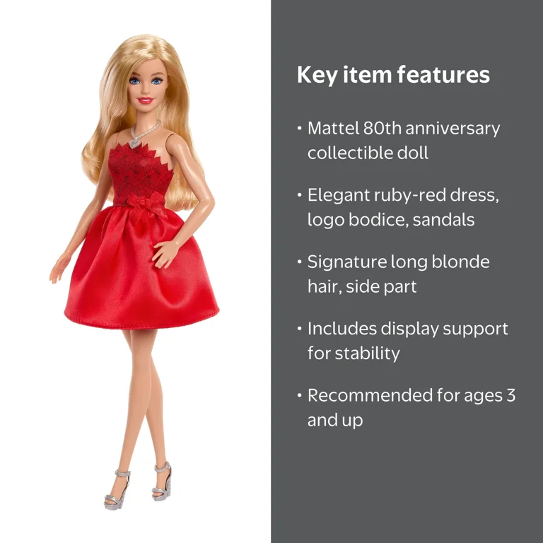 red dress doll Key to Love The Mattel 80th Anniversary Barbie doll honors the legacy of a company that has spanned decades and inspired children of all ages CARNY DOLL DRESS - RED