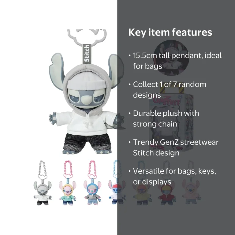 Miniso Disney Stitch Street Blind Box 15.5cm Plush Keychain