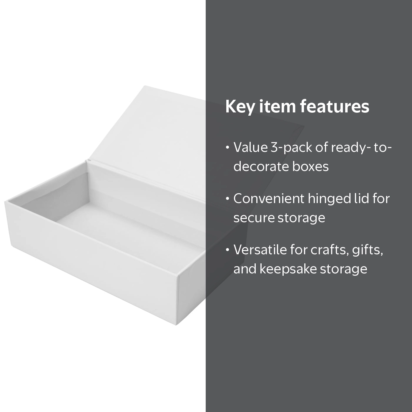 Creative Hobbies White Paperboard Box, 8.5x5x2.25 in, 3pk