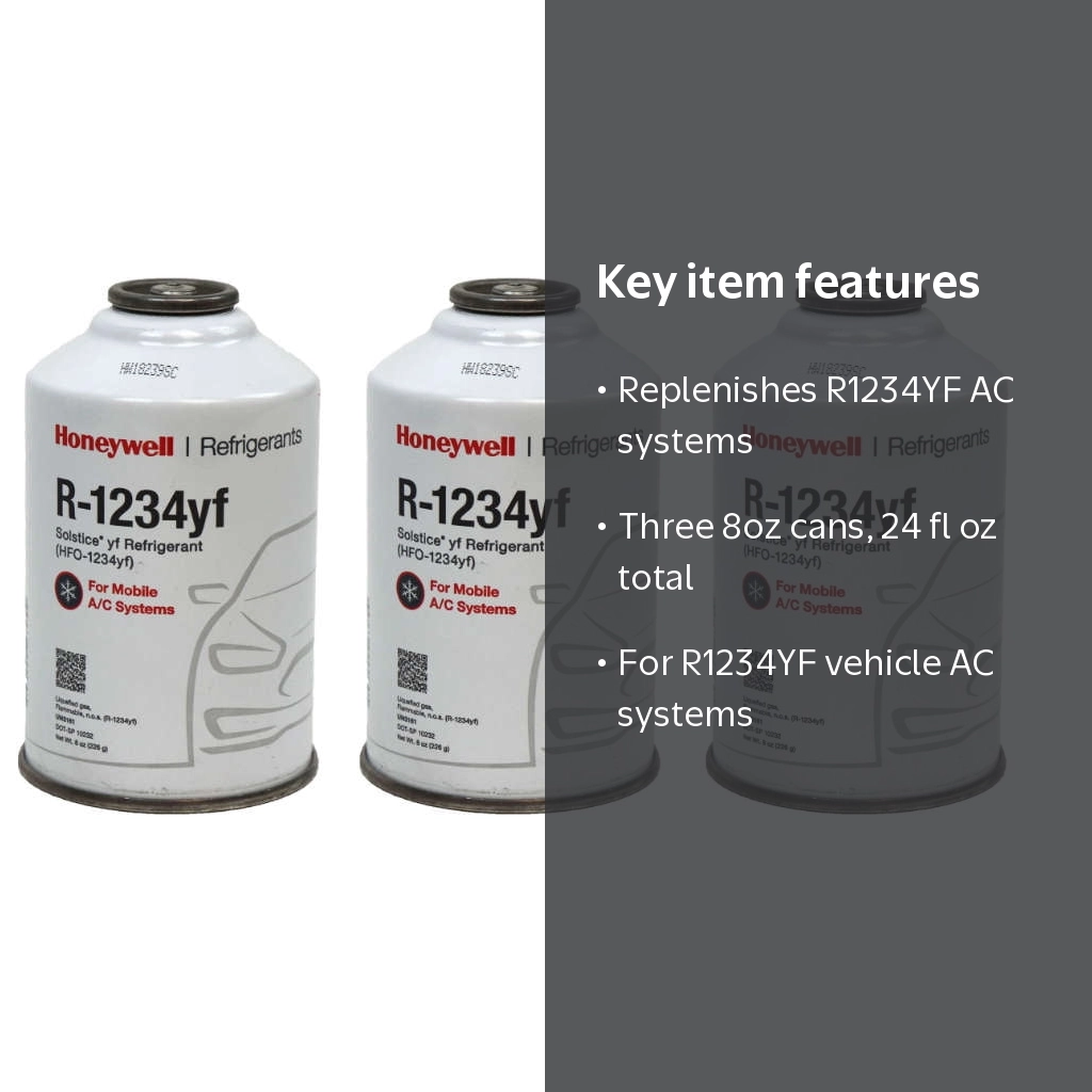 Honeywell R1234YF AC Refrigerant Refill, Recharge Gas Coolant for