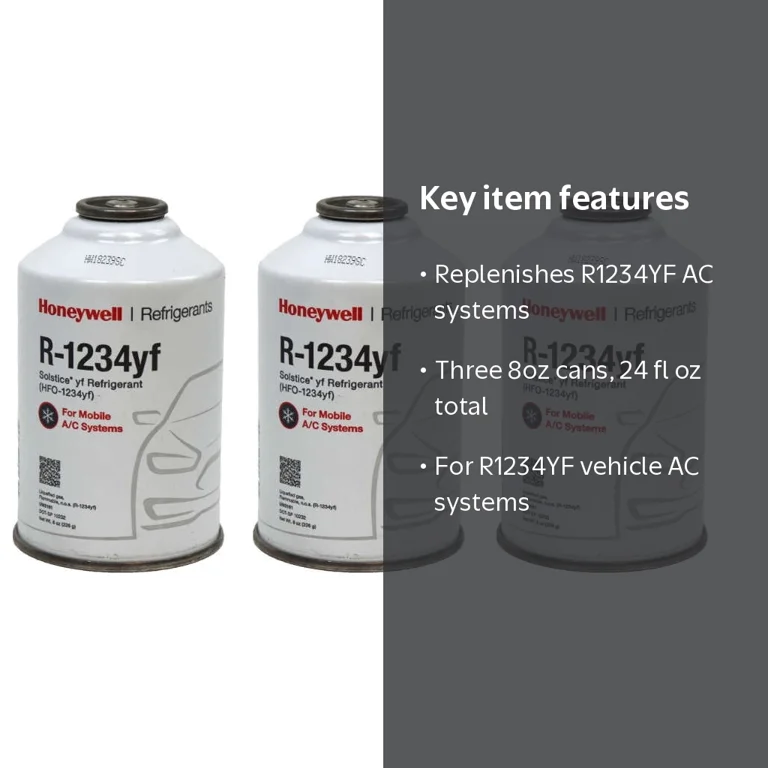 Honeywell R1234YF AC Refrigerant Refill, Recharge Gas Coolant for