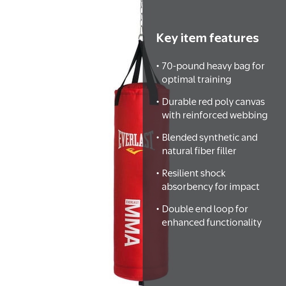 Everlast MMA Polycanvas 70 lb. Heavy Bag, Red - Walmart.com