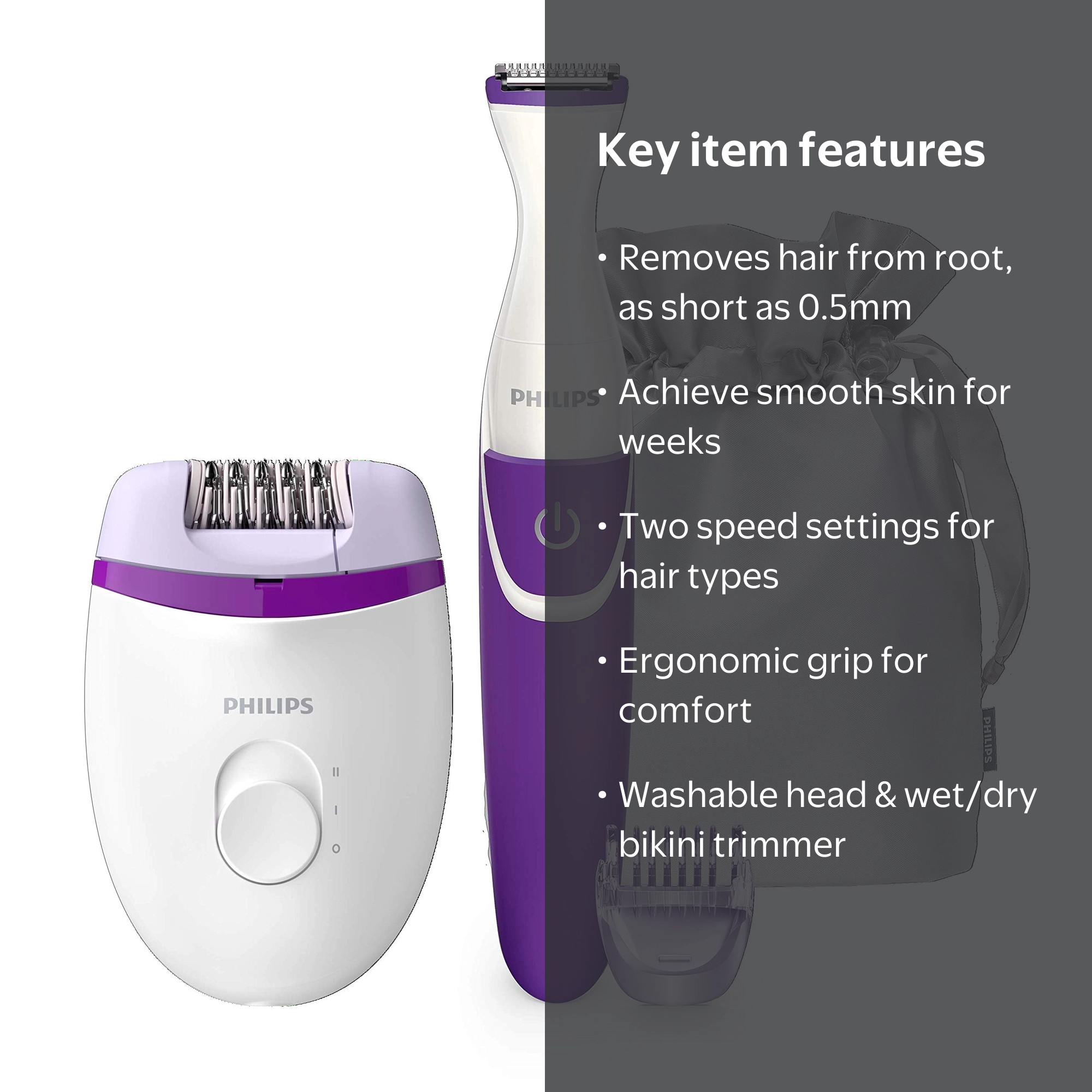 Philips Satinelle Essential Corded Epilator BRP505/00 + bikini