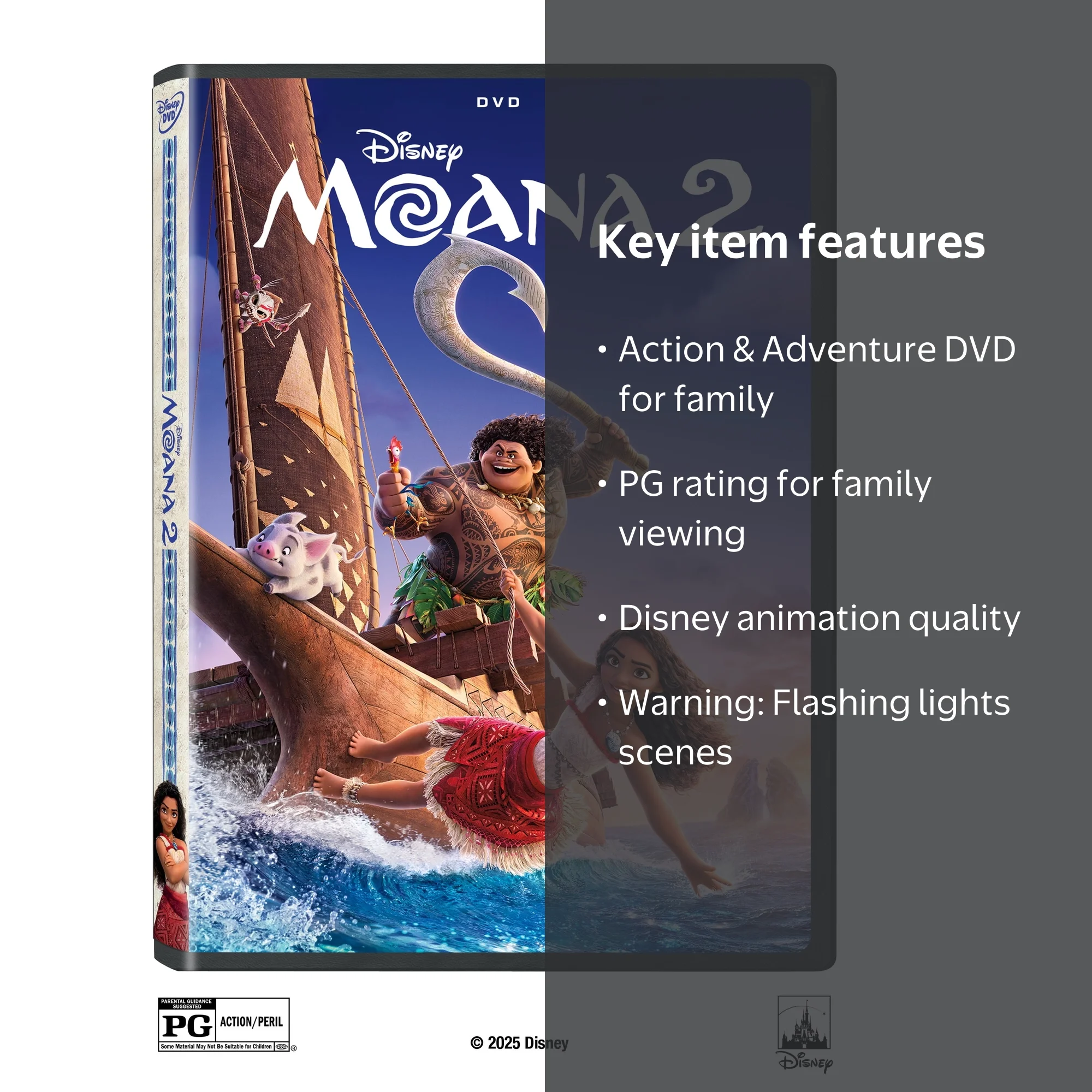 Free Shipping! Disney Moana 2 DVD Action Adventure Musical