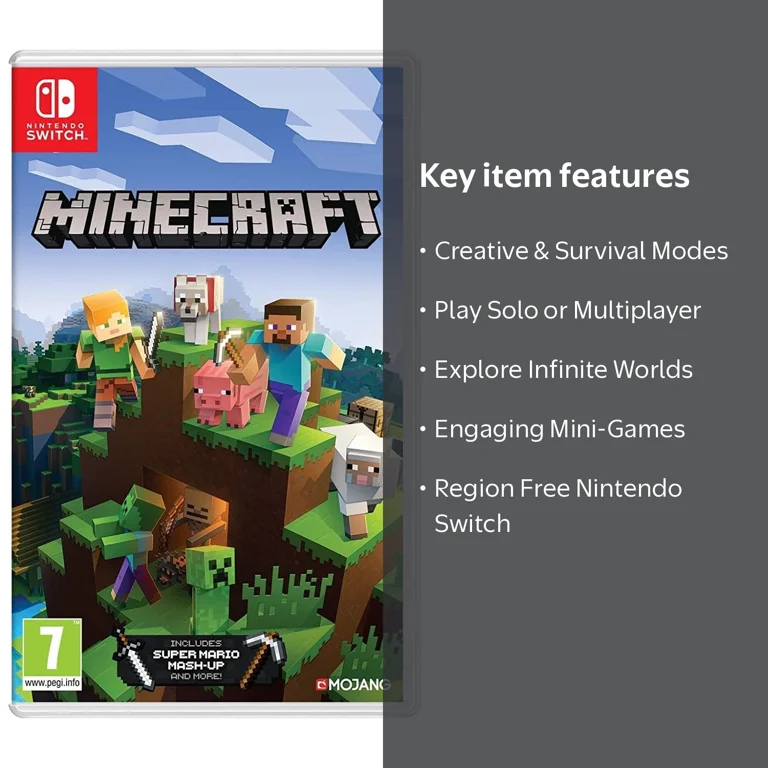 Minecraft, Nintendo Switch Game, Region Free, White - Walmart.com