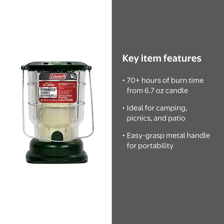 Coleman ランタン Coleman Citronella Candle Lantern, 70+ Hours, Green, Mosquito