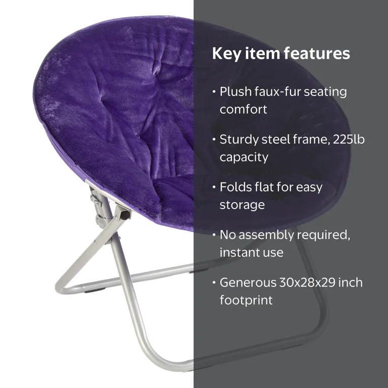 Mainstays Faux Fur Folding Chair, Purple - Walmart.com