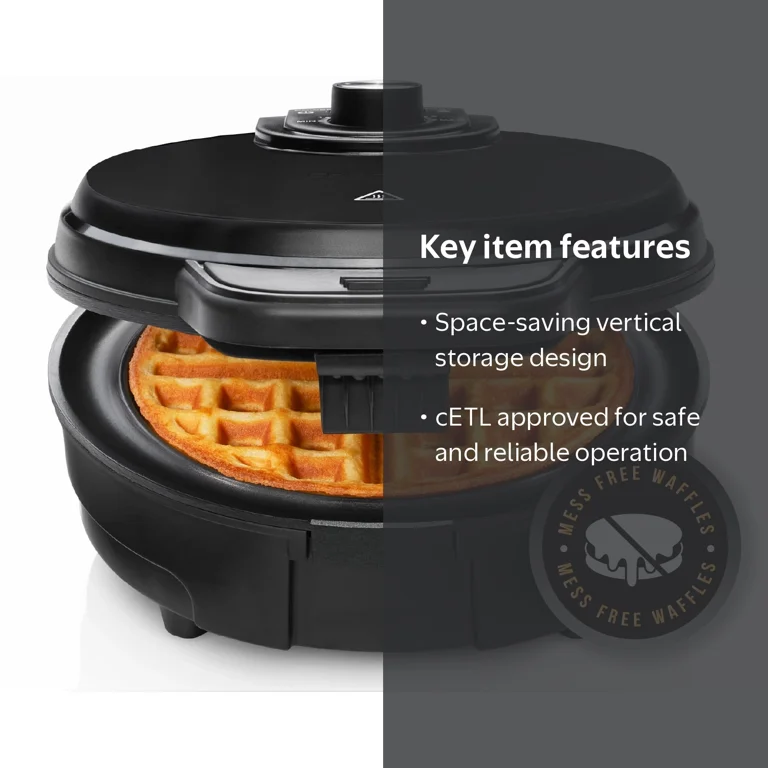 Chefman, Anti-Overflow Belgian Waffle Maker, RJ04-AO-4, Shade