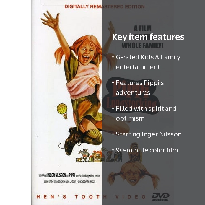 Pippi Longstocking (DVD), Henstooth Video, Kids & Family - Walmart.com