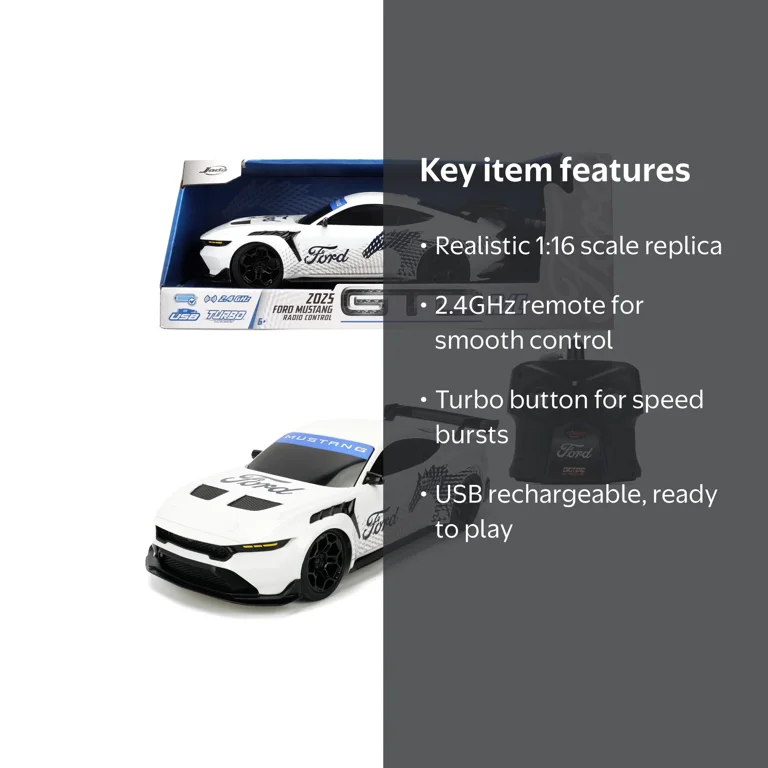2025 Ford Mustang GTD RC Car – 1:16 Scale RC Vehicle with 2.4GHz