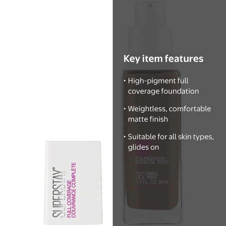 Maybelline Super Stay Longwear Liquid Foundation, Up to 30HR Wear
