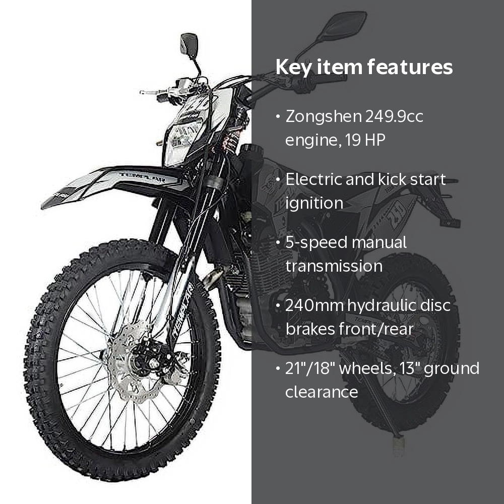 X-Pro, Dirt Bike Off-Road, 250cc Zongshen Engine, Black - Walmart.com