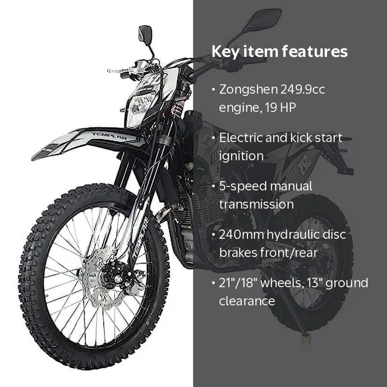 X-Pro Templar 250cc Gas Dirt Bike for Adults, Powerful Engine